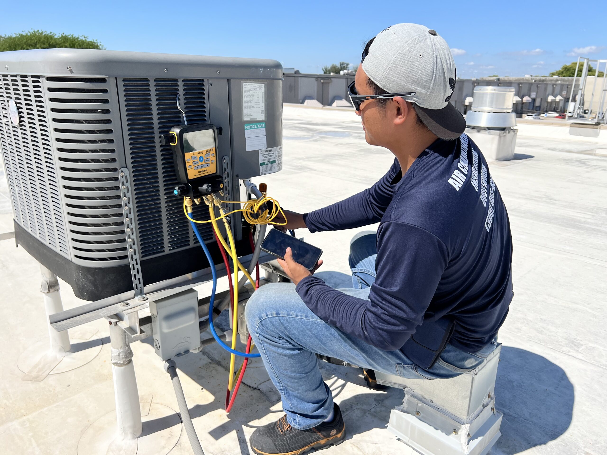 AKS technician replacing AC components